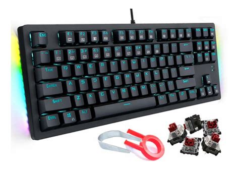 Teclado Gamer Mecánico Con Cable Para Rojo Interrup Tdy Cuotas sin