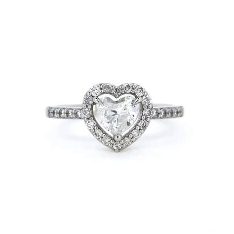 Platinum 950 And Diamond, Heart Shaped Halo Ring Auction