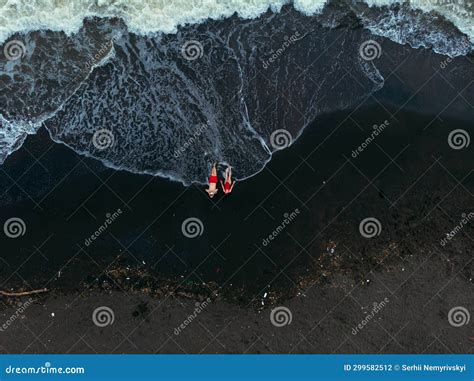 Black Sand Beach Fantastic Landscape Of Black Sand Volcano Ureki Beach