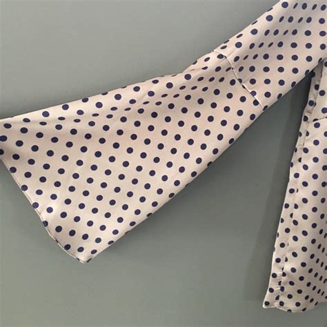 Closet Tops Nwt Polka Dot Pussy Bow Blouse With Bell Sleeves Poshmark