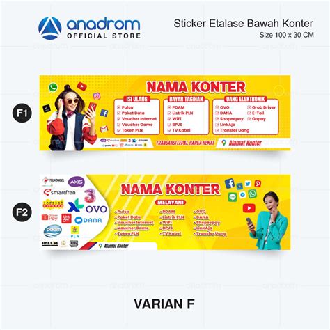 Jual Sticker Bawah Etalase Konter Size X Cm Anadrom