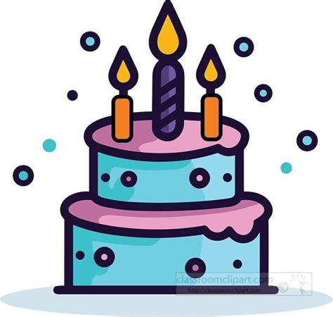 Birthday Clipart-birthday cake with candles cartoon style clip art