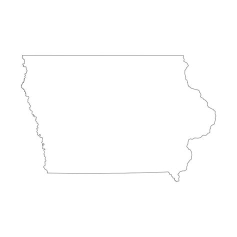 Iowa outline map 39733465 Vector Art at Vecteezy