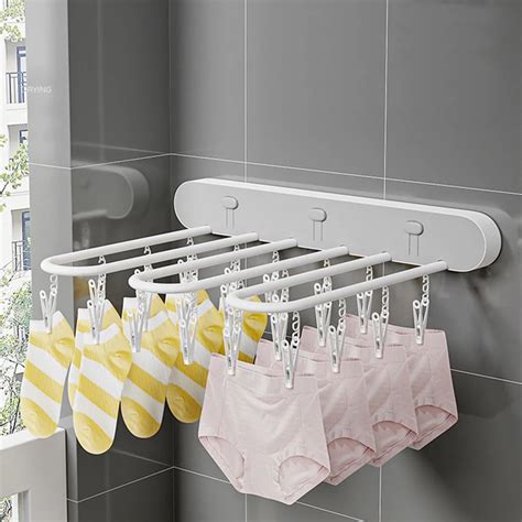 Multifunctional Clothes Drying Rack Socks With Multiple Clips Wall