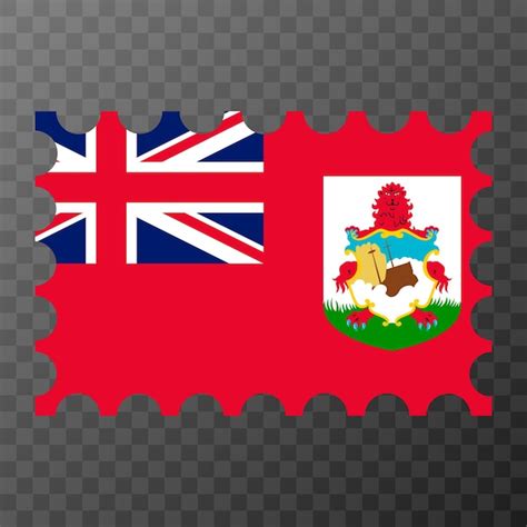 Premium Vector Postage Stamp With Bermuda Flag Vector Illustration