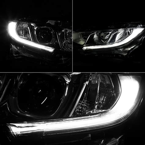 Lumen 87 1002522 Chrome Smoke LED DRL Bar Projector Headlights