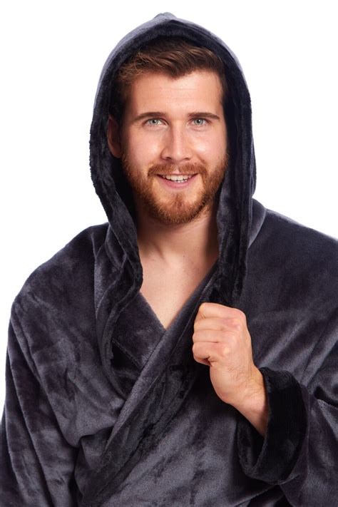 Mens Ex Store Dressing Gown Hooded Snuggly Luxury Thermal Fluffy Soft Cozy Robes Ebay