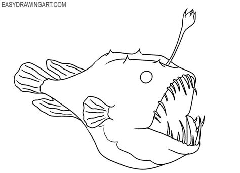 How to Draw an Angler Fish - Really Easy Drawing Tutorial, angler ...