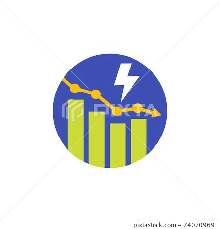 Power Consumption Decrease Reduction Vector Icon Stock Illustration