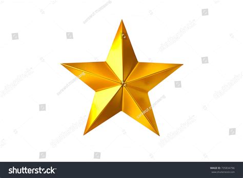 Gold Star Isolated On White Background Stock Illustration 735834796 ...