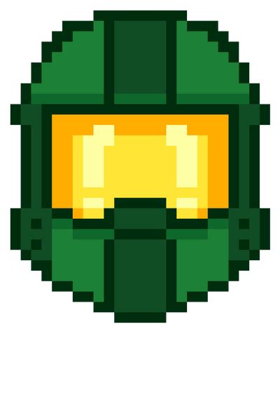 Master Chief Head Pixel Art By Amaniness On Deviantart