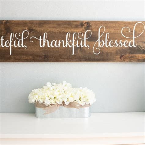 Grateful Thankful Blessed Sign Etsy