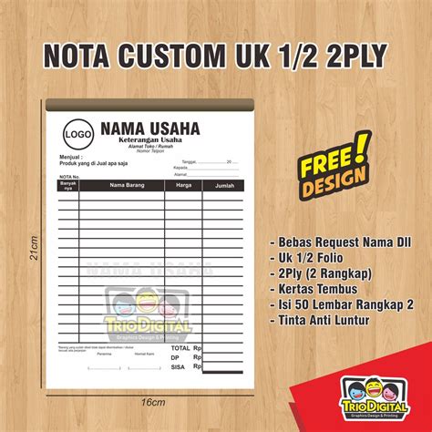 Jual Nota Custom Ply Rangkap Shopee Indonesia