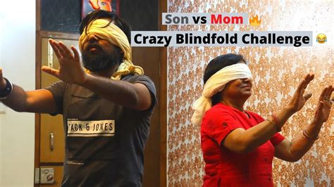 Mom Vs Son Crazy Blindfold Challenge During Lockdown 😂😂 1k Coming