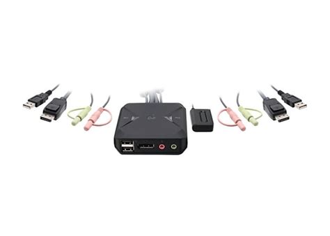 IOGEAR 2-Port 4K USB DisplayPort Cable KVM Switch - KVM / audio switch - 2 - GCS52DP - Server ...