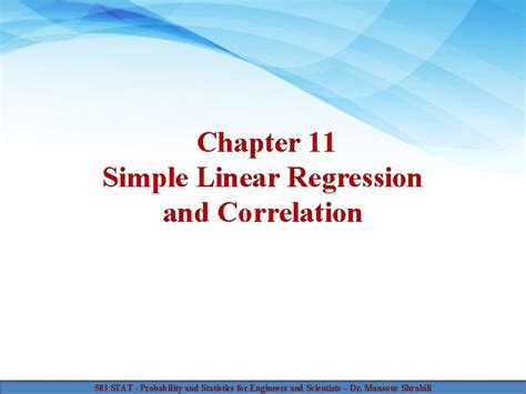 Chapter 11 Simple Linear Regression And Correlation 503