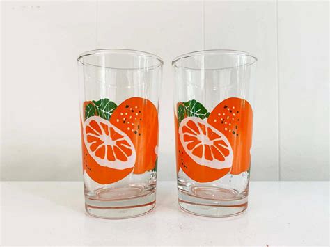 True Vintage Orange Slice Mini Juice Glasses Set Of Two Check Engine Vintage Washington Dc