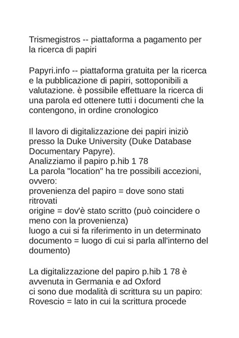 Appunti Papirologia Lezione Appunti Di Papirologia Docsity