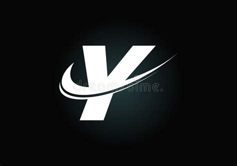 Initial Letter Y With Swoosh Black And White Logo Template Modern