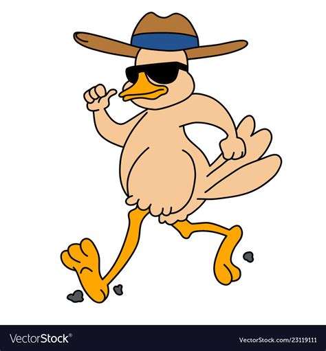 Duck with cowboy hat Royalty Free Vector Image