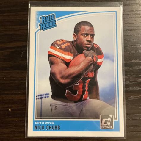 Panini Donruss Rated Rookie Aqueous Test Nick Chubb Rc Ebay