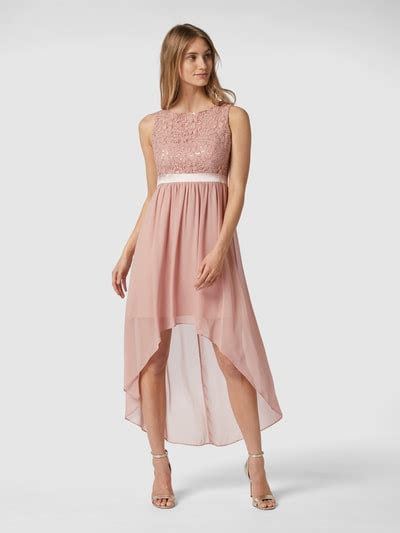 Jake S Cocktail Cocktailkleid Aus Spitze Und Chiffon Altrosa Melange