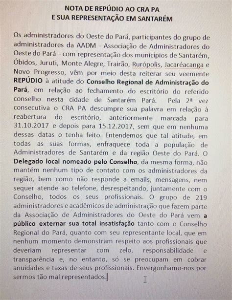 Blog Do Nelson Vinencci Nota De Rep Dio Os Administradores Do Oeste