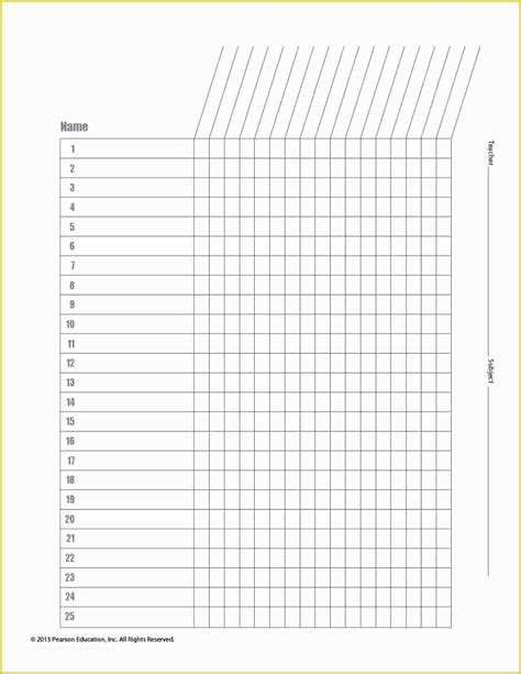 Printable Roster Template