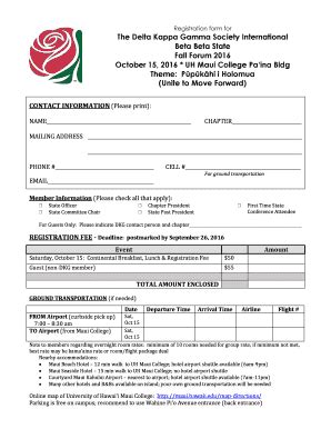 Fillable Online Deltakappagammahi Registration Form For The Delta Kappa