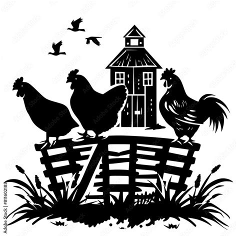 Vetor De Farm Silhouette Farm Scene Farm Scene Dxf Farm Scene Png