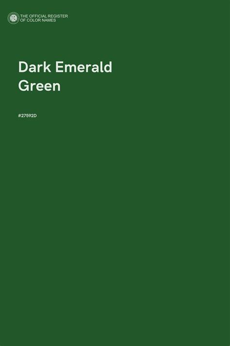 Dark Emerald Green Color | Green color names, Shades of green names ...