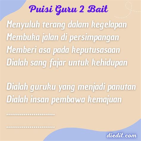 17 Puisi Guru Singkat 2 Bait Penuh Makna Menyentuh Hati