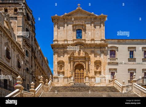 Italy Sicily Noto Church San Francesco D Assisi All Immacolata Stock