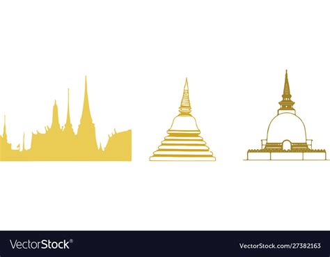 Thai Temple Isolated On Backgr Royalty Free Vector Image