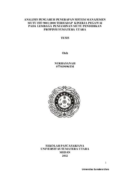 Analisis Pengaruh Sistem Manajemen Mutu Iso Terhadap Kinerja