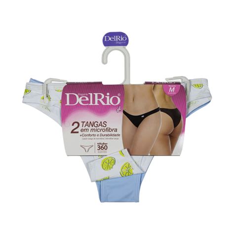 Kit 2 Calcinhas Tanga Microfibra Moda Delrio 52612 Sortido Submarino