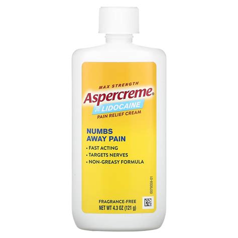 Aspercreme Pain Relief Cream With Lidocaine Max Strength