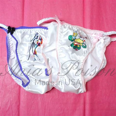 Anias Sissy White Satin String Bikini Piece Duchess Cut Shiny