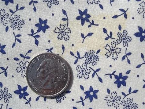 Tiny Print Blue And White Floral Quilting Cotton Fabric Vintage Wide