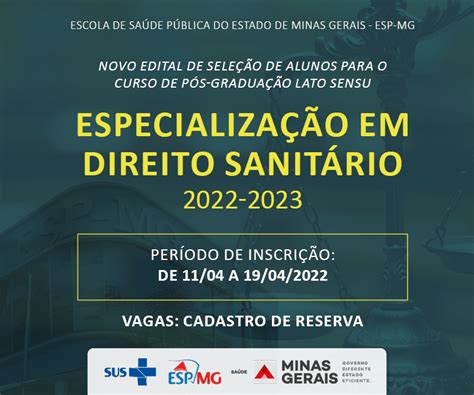 ESP MG abre inscrições de cadastro de reserva para ingresso na