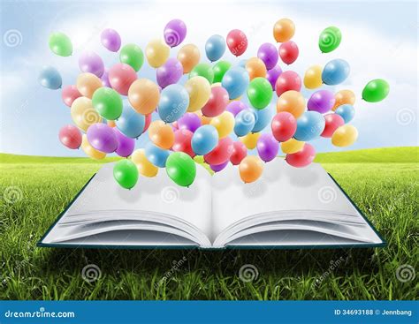 Open Book With Balloons Royalty Free Stock Photos Image 34693188