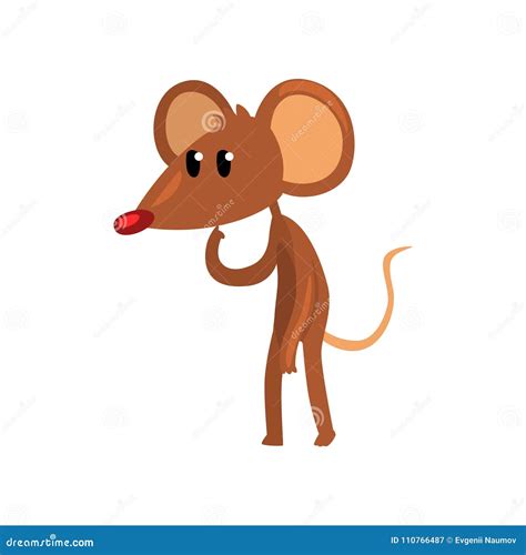 Mouse Standing On Its Hind Legs Full Length Turned Sideways Cartoon