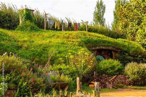 Famous Hobbiton movie set in Matamata from the movies The Hobbit and ...