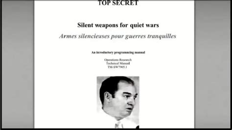 Armes Silencieuses pour Guerres Tranquilles Documents Rares Inédits