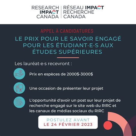 Research Impact Canada On Twitter Si Vous Voulez Gagner Un Prix En