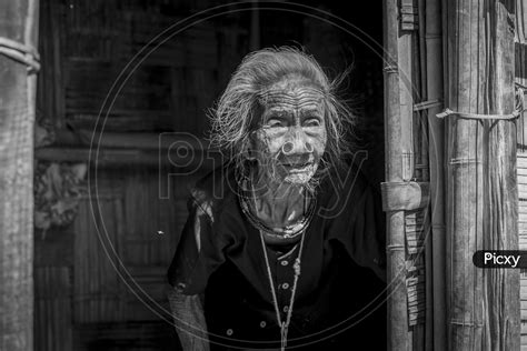 Image Of Old Woman In Apatani Tribes Hija Village Ziro Nr Picxy