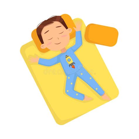 Top View Of Little Boy Sleeping Sweetly In His Bed Bedtime Sweet