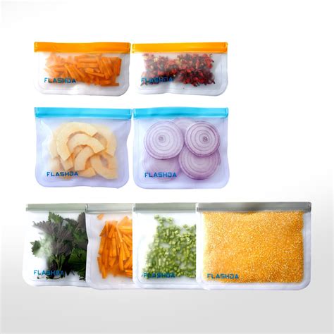 8 Pack Bpa Free Extra Thick Reusable Freezer Bags 2 Sandwich Lunch