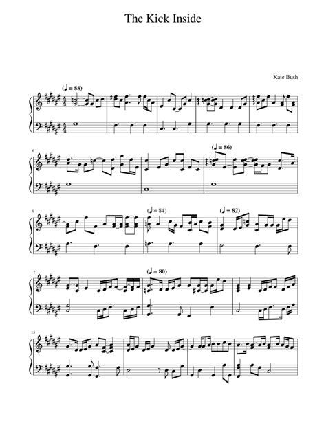 The Kick Inside Kate Bush Sheet Music For Piano Solo