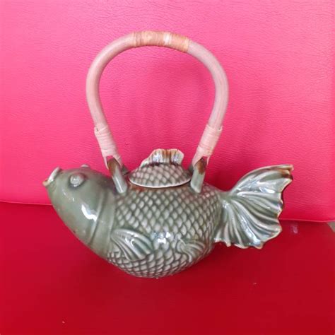 Jual Teko Ikan Koi Keramik Tea Pot Simbol Lucky Keberuntungan Shopee